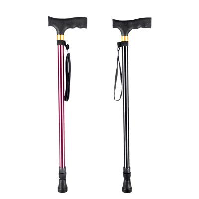 China Custom Detachable Bottom Adjustable Folding Durable Old Man Telescopic Walking Stick Cane Stick for sale