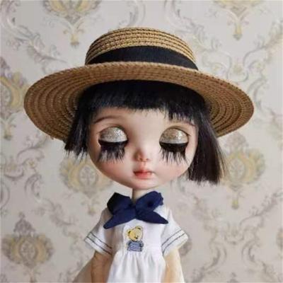 China Hot Sale Straw Doll Hat Striped Handmade Paper Toys Pets Decoration Fashion Doll Flat Surface Hats for sale