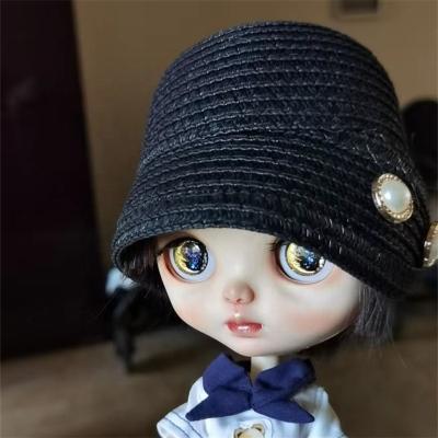 China The Picture Hot Sale Straw Doll Hat Handmade Paper Toys Pets Decoration Fashion Doll Bucket Hats for sale