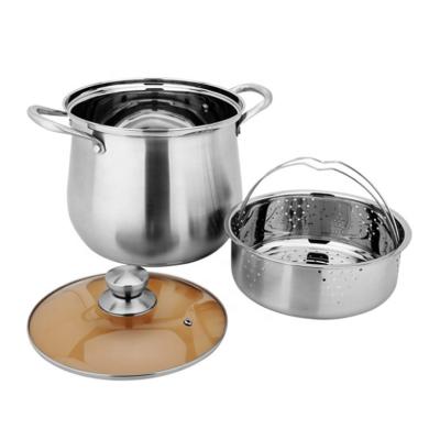 China 2022 Sustainable Best Selling Stainless Steel Kitchenware Set Single Bottom Steamer Without Grid for sale