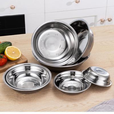 China Cheap Soup Metal Stainless Steel Kitchenware Price Deep Mixing Bowls Viable To Round for sale