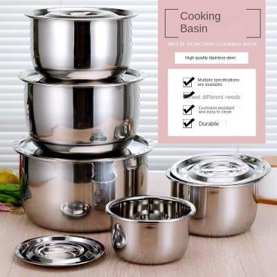 China Stocked Cooking Pot 410 Stainless Steel Kitchenware 3 Sets for sale