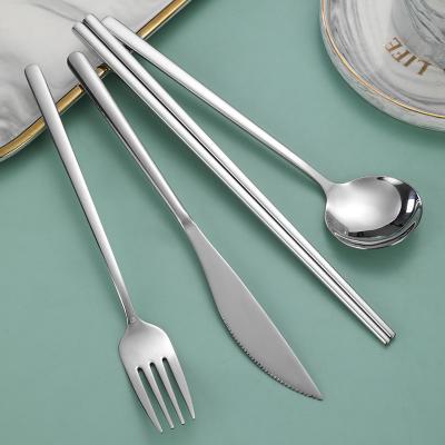 China Wholesale High Quality Viable Stainless Steel Cutlery Set Spoon Knife Fork Chopsticks Travel Set for sale