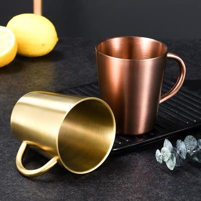 China Exquisite Rose Gold 304 Stainless Steel Beer Coffee Vintage Popular Product Coffee Drinking Mug for sale