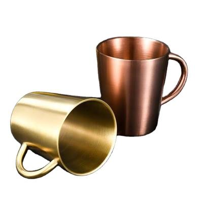 China Exquisite Rose Gold 304 Stainless Steel Beer Coffee Vintage Popular Product Coffee Drinking Mug for sale