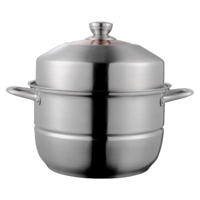 China Sustainable Stainless Steel Steamer Pot Food Steamer With Basket Cooking Soup Pot for sale