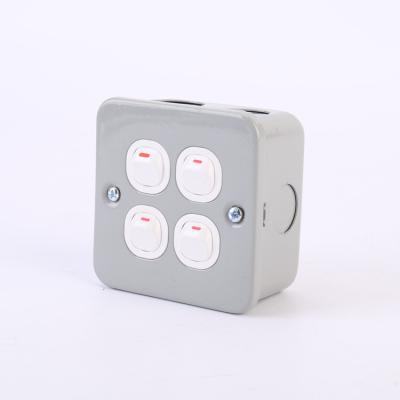 China Industrial 10A Single  quarto  Electric Metal Clad Switch Socket Box for sale