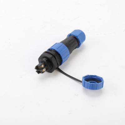 China Power LD13-2 core rear nut screw crimped to aviation plug socket IP68 waterproof connector for sale