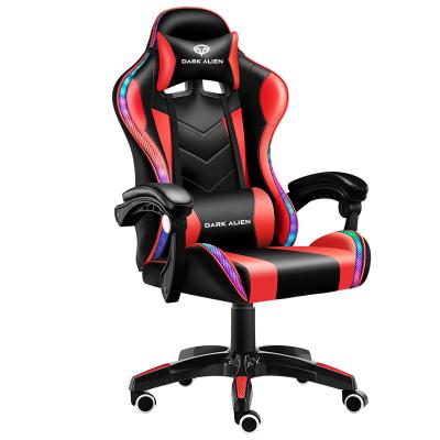 China (Size) AIWO OEM Sedia Adjustable Gaming Gamer Racing Chair 1 Piece RGB Ergonomic Adjustable Gaming PC Chair With Table for sale