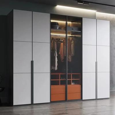 China Modern Custom Bedroom Furniture Wardrobe Organizer High Gloss Wall Smart Wardrobe Closet System for sale