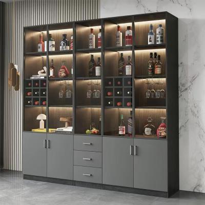 China Luxury Modern Wine Cabinets (Size) OEM ODM Wine Bar Wall Cabinet Cup Wine Panels Italian Glass Shop Display Living Room for sale