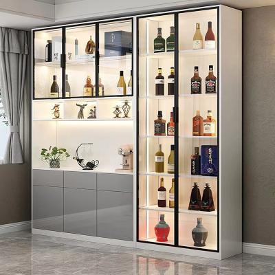 China Glass Kids Toy Store Mall Adjustable Perfume Wine Display Cabinet Hair Beauty Salon Storage Shop Cabinets for sale