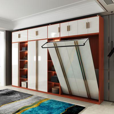 China (Size)Adjustable Custom Murphy Bed Wall Beds With Wardrobe Wardrobe Bedroom Furniture Invisible Folding Bed With Cabinets for sale