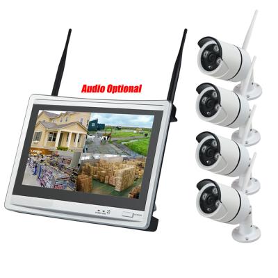 China Waterproof / Waterproof 4CH 1080P H.265 All in One Wireless NVR KIT with 11.6” LCD Screens and IP Bullet Cameras for sale