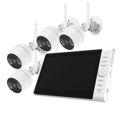 China Integrated Siren 2MP Outdoor Security Camera System Set Wireless Surveillance 4CH Mini Camera CCTV Kit With 7