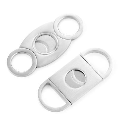 China Wholesale Cigar Cutter Stainless Steel Cigar Cutter Double Blade Portable Wholesale Cutter Stainless Steel Cigar Cutter for sale