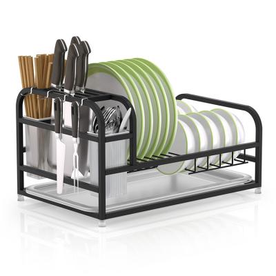 China Multifunctional Single-Layer Draining Rack Kitchen Dish Bowl Knife Chopsticks Holder Kitchen Dish Storage Rack for sale