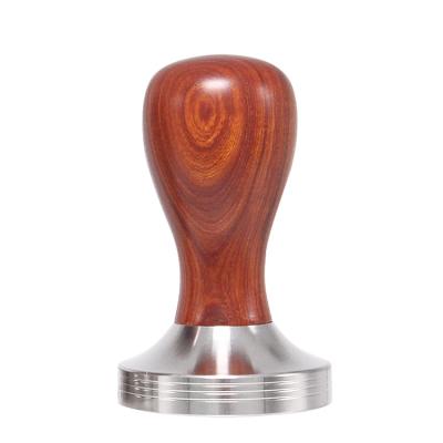 China Viable Hot Selling Italian Flat Spot Red Sandalwood Powder Press Style Coffee Tamper Powder Press Tamper Wire 49 51 58MM for sale