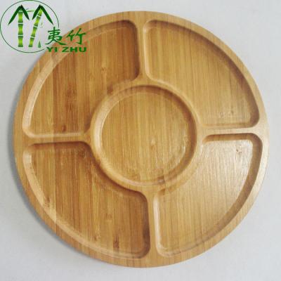 China Factory price yihua bamboo5 grid sustainable fruit plate bamboo nut dishes for sale