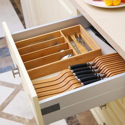 China 2020 Sustainable 5 Slot Bamboo Drawer Organizer Eco-friendly Material Bamboo Storage Boxes for sale