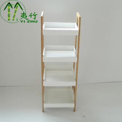 China Factory Price Sustainable Yihua Bamboo 4 Layers Of Bamboo Shelf Organizer Shelf Bathroom Shelf Products for sale