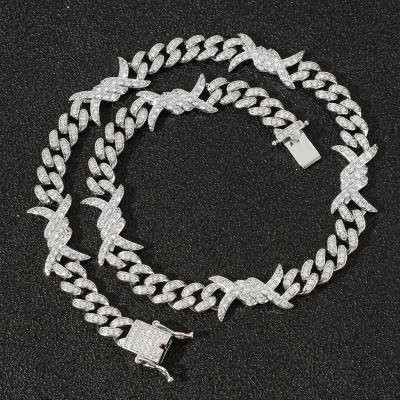 China Hiphop new fashion thorns chain hiphop zircon necklace hip hop cuban accessories for sale