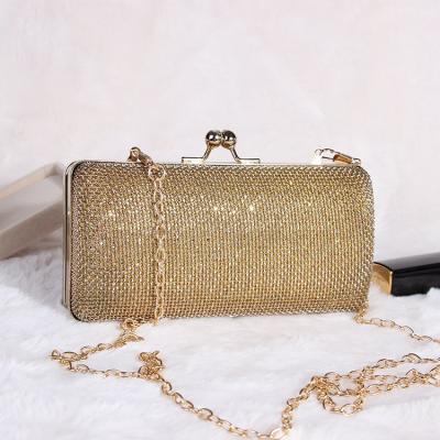 China Polyester Ladies Metal Dress Clutch Bag Diamond Bag Chain Evening Clutch Bag New for sale