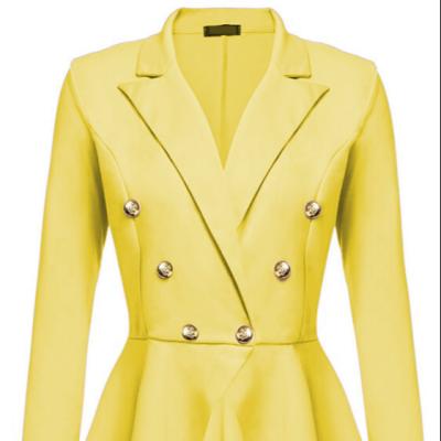 China Anti-wrinkle New Fashion Women's Metal Cross Button Small Suit Long Sleeve Jacket for sale