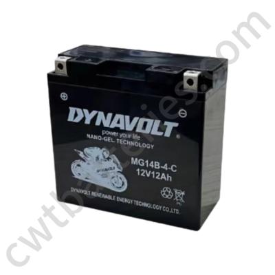 China Dynavolt MG14B-4-C Nano-Gel Batterij 12V 12Ah Motorfiets Batterij T9 Koper Terminal Nieuw Originaal Te koop