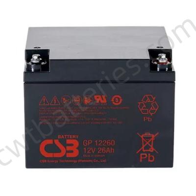 China CSB GP12260 Sealed Lead Acid Battery 12V 26Ah GP Series Rechargeable VRLA Batteries for Home Backup Power Supply for sale
