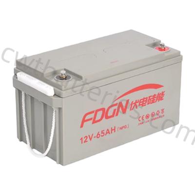 China 12V 65Ah Gel VRLA Batería de plomo y ácido sellado Ciclo profundo para el sistema de almacenamiento solar en venta