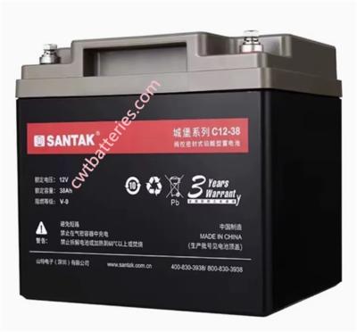 China SANTAK C12-38 12V 38AH Castle Series Power UPS Batteries Maintenance Free for sale