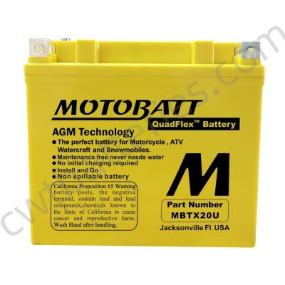 中国 アクティブATV MOTOBATT MBTX20U クワッドフレックス バッテリー 12V 21Ah AGM リクリエーション車両 バッテリー 販売のため