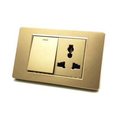 China Commercial/Industrial/Hospita/Golden Zsun Switch Electrical Socket Multi Color 220V General Purpose 3pin Power for sale