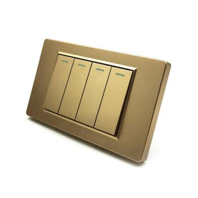 China Commercial/Industrial/Hospita Light/General Purpose 118mm Switch Wall Price Strip 2 Way Gold 4 Customization Color Panel for sale