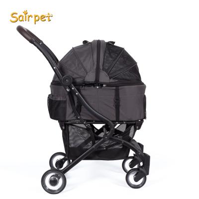 China Viable Foldable Dog Carrier Four Wheel Pet Trolley Stroller Pet Stroller For Outdoor Travel for sale