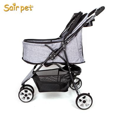 China Sustainable Pet Supplies and Travel 4 Dogs Pet Stroller Luxury Small Folding Wheel Dog Strollers for Dogs for sale