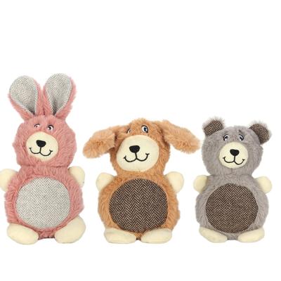 China Viable Plush Toy Cute Rabbit Bear Squeaky Pet Toy In Stock Fast Delivery Healthy Dog Toy for sale