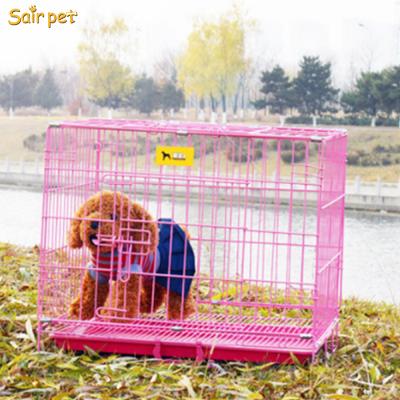 China Breathable Pet Cage And Pet House Dog Facilities With Tray Folding Metal Dog Cage On Hot Sale for sale