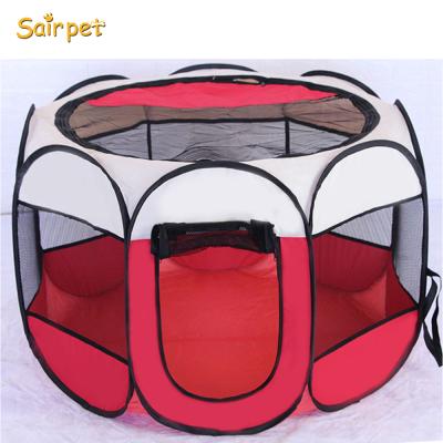 China Breathable Portable Octagon Pet Tent Playpen Dog Sleep Barrier Collapsible Pet Carrier Tent Kennel for sale