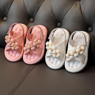 China 2022 New Pvc Children Princess Sandal Non-slip Soft Sole Flower Design Kids Girls Outdoors Beach Sandals for sale