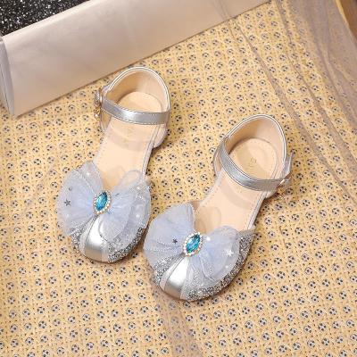 China Kids Girls Crystal Beach Sandals Soft Sole Rhinestone Sequins Children Summer Crystal Bow Princess Sandals for sale