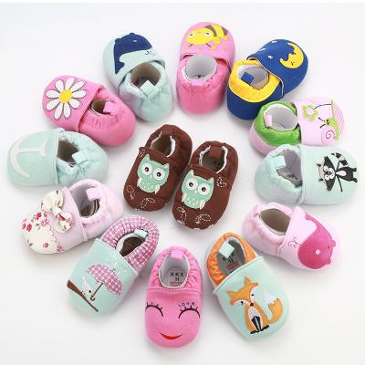 China Baby Elastic Cotton Slippers Casual Household Floral Animal Printing Baby Fluffy Cotton Slippers en venta