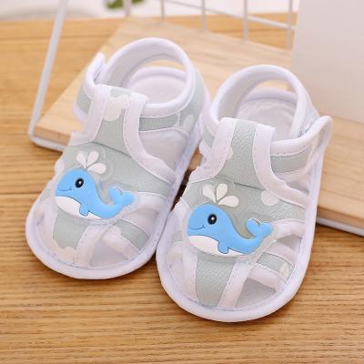 China Cute Baby Sandals Cartoon Animal Print Plaid Cotton Breathable Baby Toddler Sandal Shoes for sale