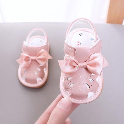 China Customized Available Leather Baby Casual Sandals Baotou Soft Bottom Princess Baby Sandals for sale