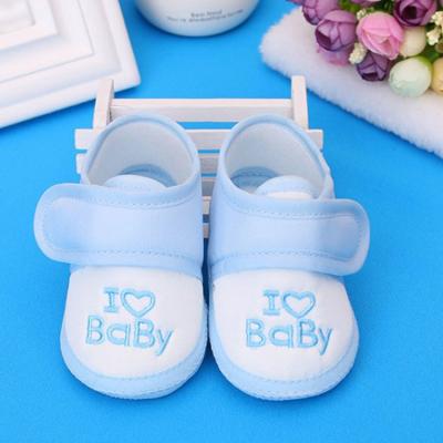 China Cute Baby Cotton Fabric Casual Shoes First Toddler Heart Letter Embroidery Baby Casual Shoes Unisex for sale