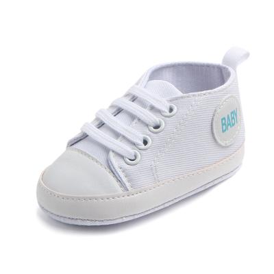 China Baby High-top Canvas Shoes Wear-resistant Breathable Flat-bottom Anti-fall Baby Casual Shoes for sale