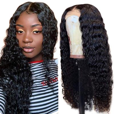 China Body Wave 5X5/4X4 Closure Wig Prepluck Hairline Hair Wigs Natural Black Mink Virgin Brazilian Hair Lace Wigs Water Wave for sale