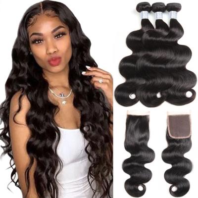 China Wholesale Price High Quality Virgin Hair Body Wave Deep Wave Closure Silky Straight Curly Wave Hair With Closure for sale