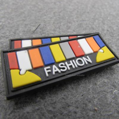 China High Quality Custom Embossed Rubber Label Logo Patches Custom Clothing Factory Eco-friendly 3d PVC Rubber Labels for sale